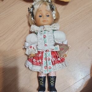 Floral Dress Doll with Blonde Hair